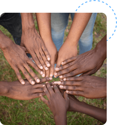 Hands joined together in a circle